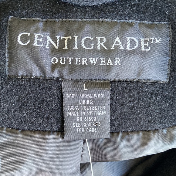 NWT QVC Centigrade Black 100% Wool 7-Button Long Full Length Coat Women’s Size L - Picture 2 of 6